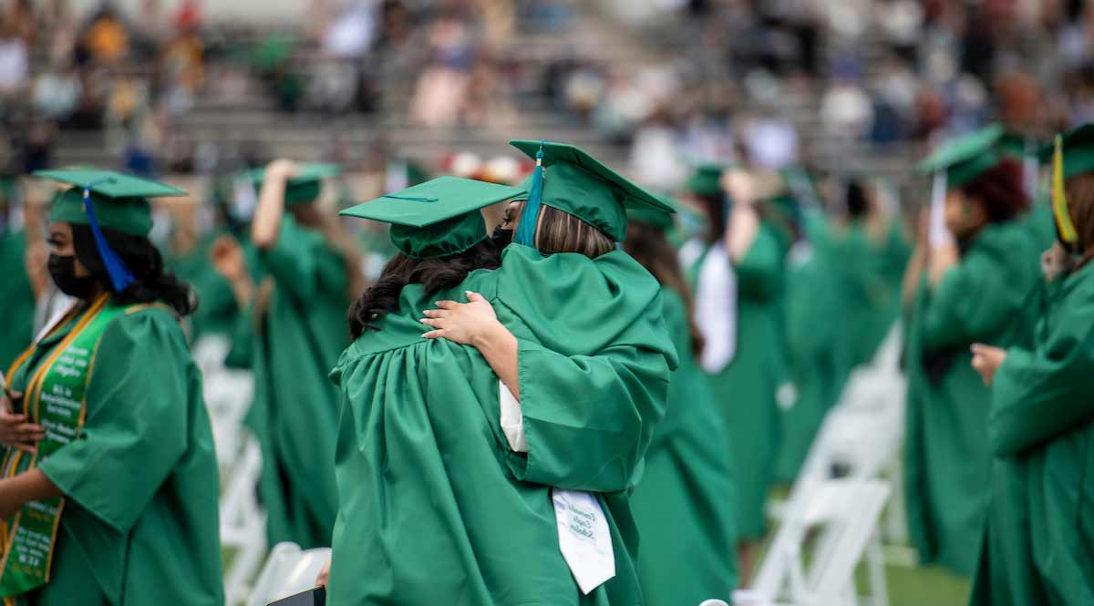 UNT students at commencement