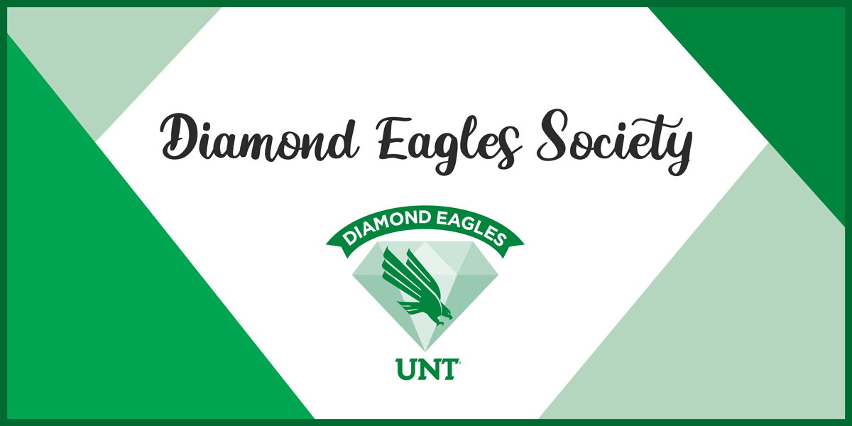 UNT Diamond Eagles Society name logo banner